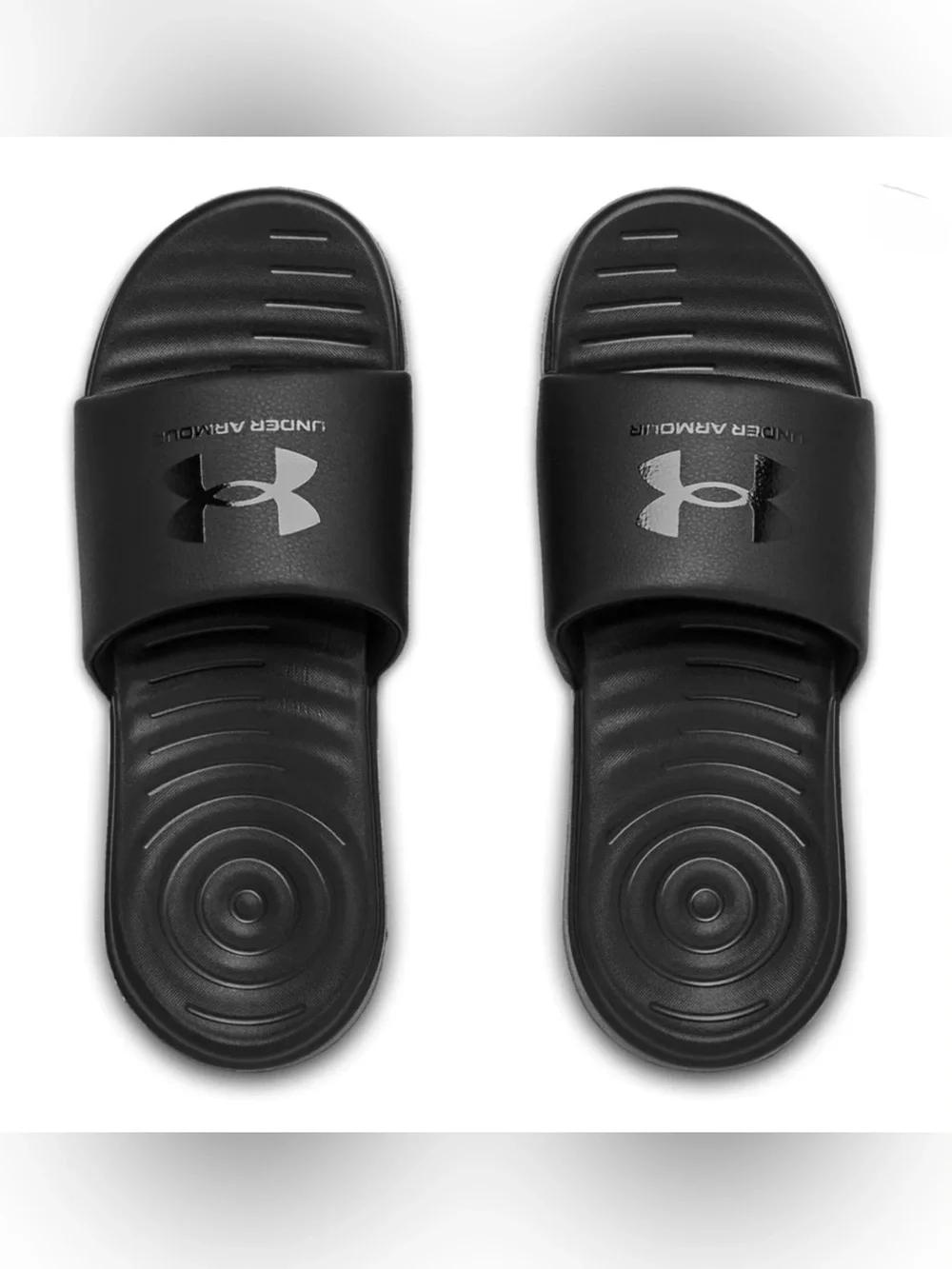 Under Armour Men’s Black Open Toe Slip On Sandals Sz(18)